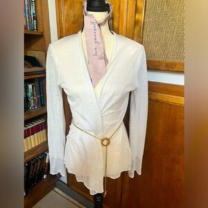 Tahari White Wrap Cardigan